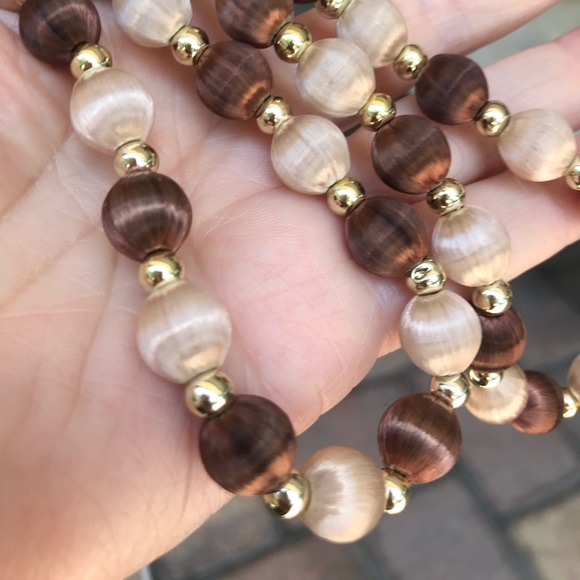 WRAPPED BEADS WITH GOLD SPACERS - Picture 3 of 8